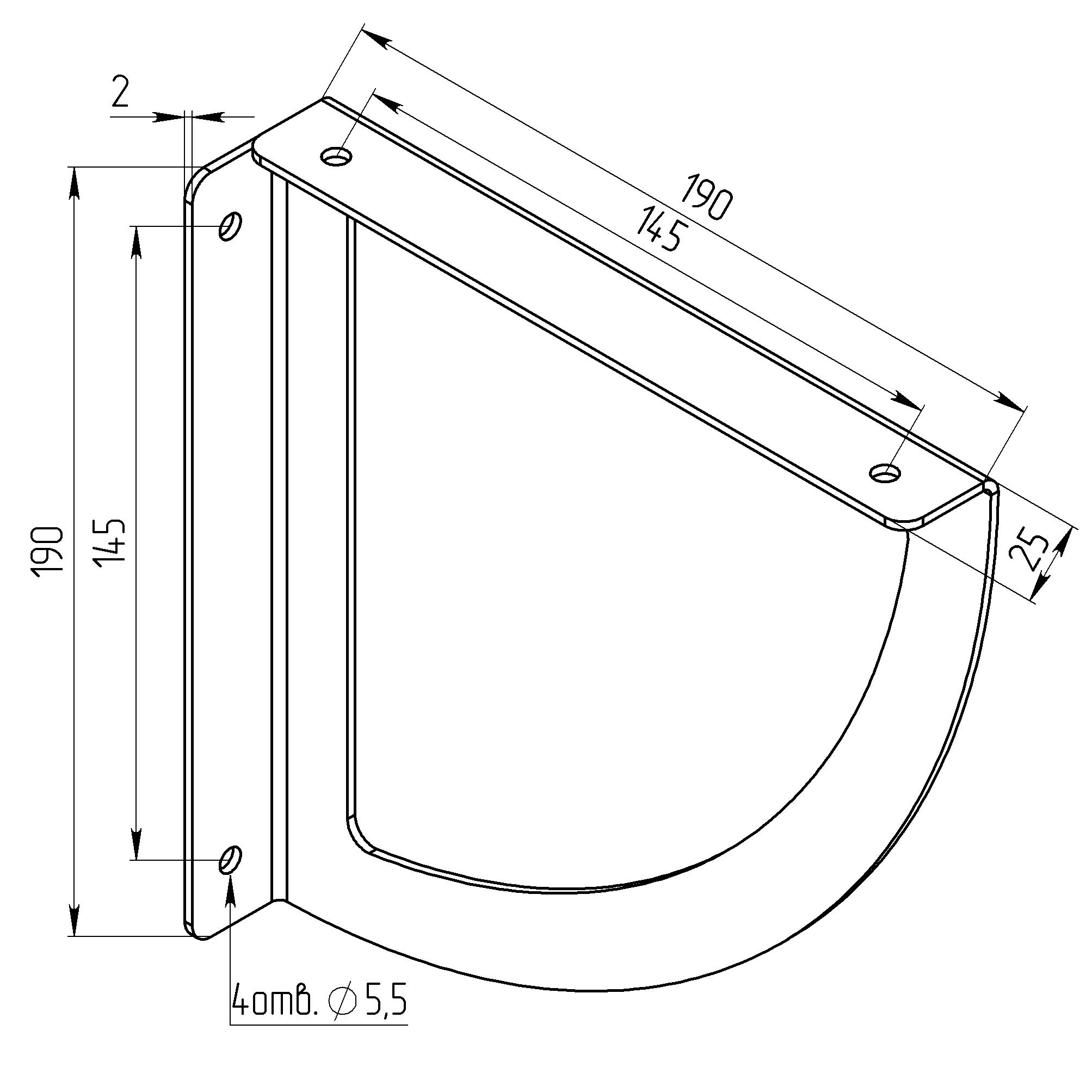 Консоль декоративная Дионис L=190х190 черный